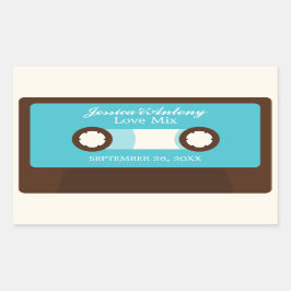 Retro Mixtape Wedding Rechthoekige Sticker