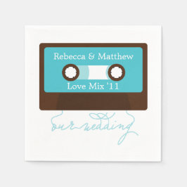 Retro Mixtape Wedding Servetten
