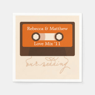 Retro Mixtape Wedding Servetten