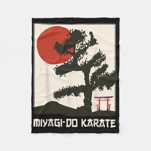 Retro Miyagi-do Karate Life Bonsai Tree Ma Fleece Deken (Voorkant)