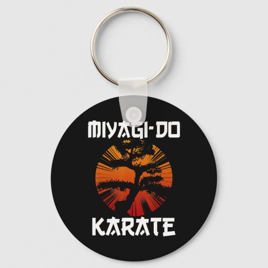 Retro Miyagi-do Karate Life Bonsai Tree Ma Sleutelhanger (Voorkant)