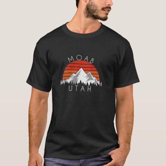 Retro Moab Utah Verdrietig Lange Mouw T S T-shirt (Voorkant)