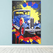 retro, mobiel, auto, , canvas afdruk (Insitu (Houten vloer))