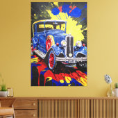 retro, mobiel, auto, , canvas afdruk (Insitu (Woonkamer))