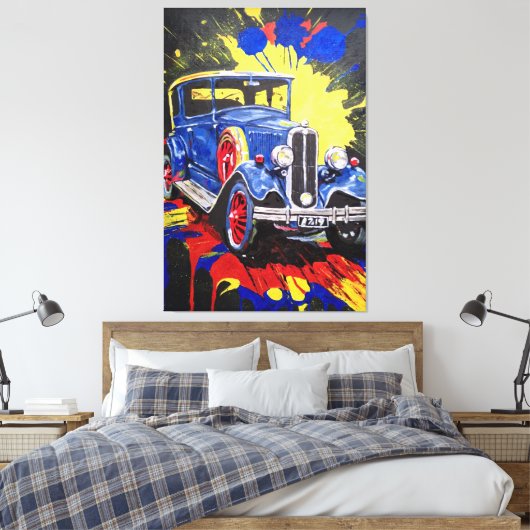 retro, mobiel, auto, , canvas afdruk (Insitu (Slaapkamer))