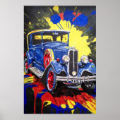 retro mobiel, auto, , poster (Voorkant)