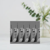 Retro mobiele telefoon grafisch briefkaart (Staand voorkant)