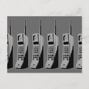 Retro mobiele telefoon grafisch briefkaart