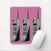 Retro mobiele telefoon grafisch muismat (Met muis)