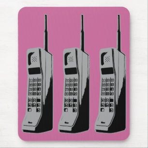 Retro mobiele telefoon grafisch muismat