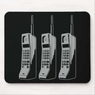 Retro mobiele telefoon grafisch muismat