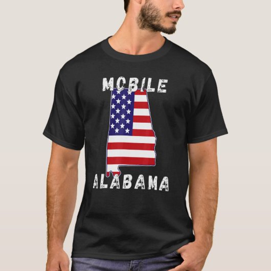 Retro Mobile AL Alabama Apparel Souvenir T-shirt (Voorkant)