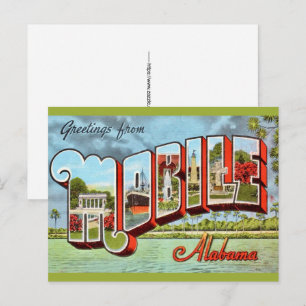Retro Mobile Alabama Ansichtkaart Briefkaart