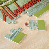 Retro Mobile Alabama Ansichtkaart Legpuzzel (Zijkant)