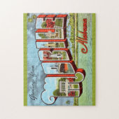 Retro Mobile Alabama Ansichtkaart Legpuzzel (Verticaal)