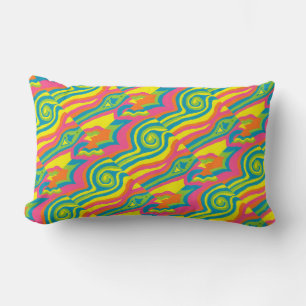 Retro Mod 1960s 1970s heldere, kleurrijke Pillow Kussen