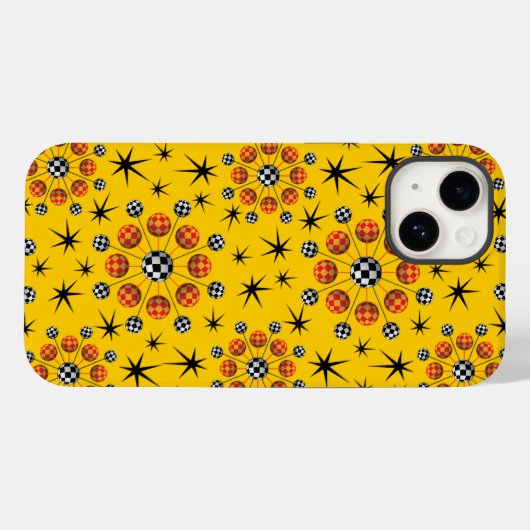 Retro Mod 3D Starbursts Case-Mate iPhone Case (Achterkant (horizontaal))