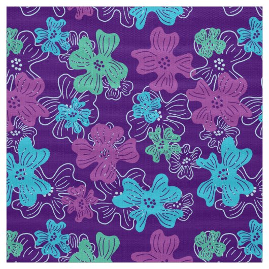 retro mod 60s 70s bloemenpatroon stof (Swatch)