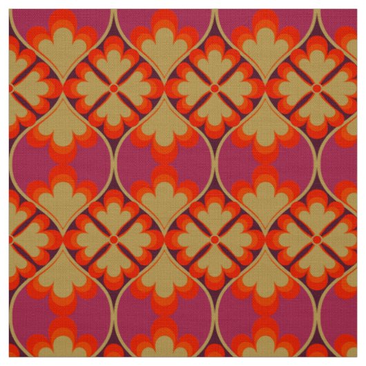 retro mod 60s 70s bloemenpatroon stof (Swatch)
