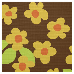 retro mod 60s 70s bloemenpatroon stof