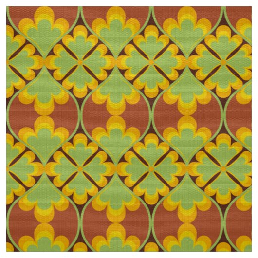 retro mod 60s 70s bloemenpatroon stof (Swatch)