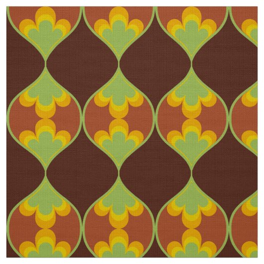 retro mod 60s 70s bloemenpatroon stof (Swatch)