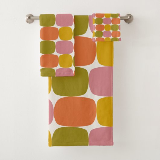 Retro mod 60s 70s handdoekset bad handdoek (Insitu)