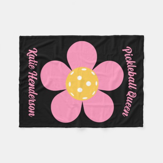 Retro Mod 70s Ckleball Flower D  Fleece Deken (Voorkant (Horizontaal))