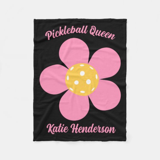 Retro Mod 70s Ckleball Flower D  Fleece Deken (Voorkant)