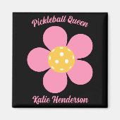 Retro Mod 70s Ckleball Flower D  Magneet (Voorkant)