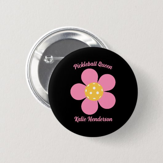 Retro Mod 70s Ckleball Flower D  Ronde Button 5,7 Cm (Voorkant /achterkant)