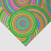 Retro mod abstracte cirkels, Groen en Oranje-rood Tissuepapier (Detail)