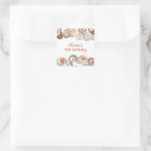 Retro Mod Art Beach Pebbles Stippen Verjaardag Sti Vierkante Sticker (Tas)