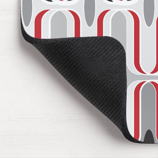 Retro Mod Art Deco Zig Zag Funky Pattern Black Muismat (Hoek)