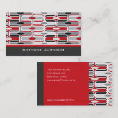 Retro Mod Art Deco Zig Zag Funky Pattern Black Visitekaartje (Voorkant / Achterkant)