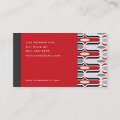 Retro Mod Art Deco Zig Zag Funky Pattern Black Visitekaartje (Achterkant)