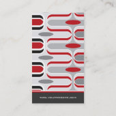 Retro Mod Art Deco Zig Zag Funky Pattern Black Visitekaartje (Achterkant)