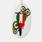 Retro Mod Art Italiaanse scooter Keramisch Ornament (Rechts)