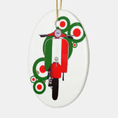 Retro Mod Art Italiaanse scooter Keramisch Ornament (Links)
