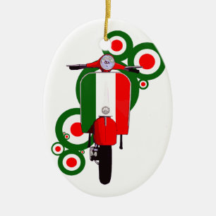 Retro Mod Art Italiaanse scooter Keramisch Ornament
