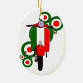 Retro Mod Art Italiaanse scooter Keramisch Ornament (Achterkant)