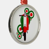 Retro Mod Art Italiaanse scooter Metalen Ornament (Rechts)