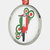 Retro Mod Art Italiaanse scooter Metalen Ornament (Links)