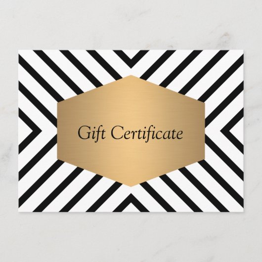 Retro Mod Black en White Pattern Cadeft Certificat (Voorkant)