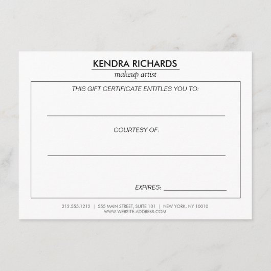 Retro Mod Black en White Pattern Cadeft Certificat (Achterkant)