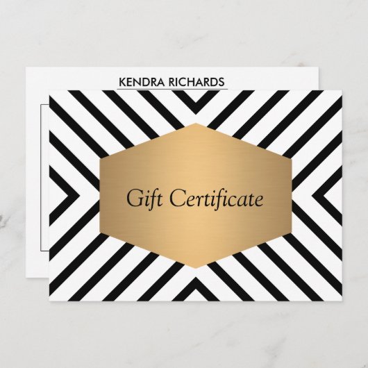 Retro Mod Black en White Pattern Cadeft Certificat (Voorkant / Achterkant)