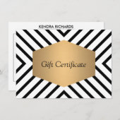 Retro Mod Black en White Pattern Cadeft Certificat (Voorkant / Achterkant)