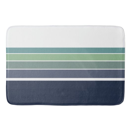 Retro/Mod blauw en groen gestreept Badmat (Voorkant)