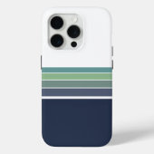 Retro/Mod blauw en groen gestreept Case-Mate iPhone Case (Achterkant)