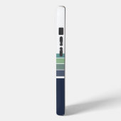 Retro/Mod blauw en groen gestreept Case-Mate iPhone Case (Achterkant / Links)